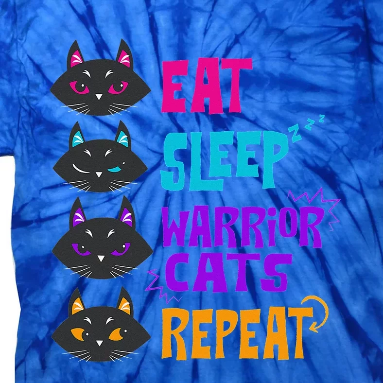 Funny Eat Sleep Cat Warrior Repeat Cat Warrior Love Tie-Dye T-Shirt