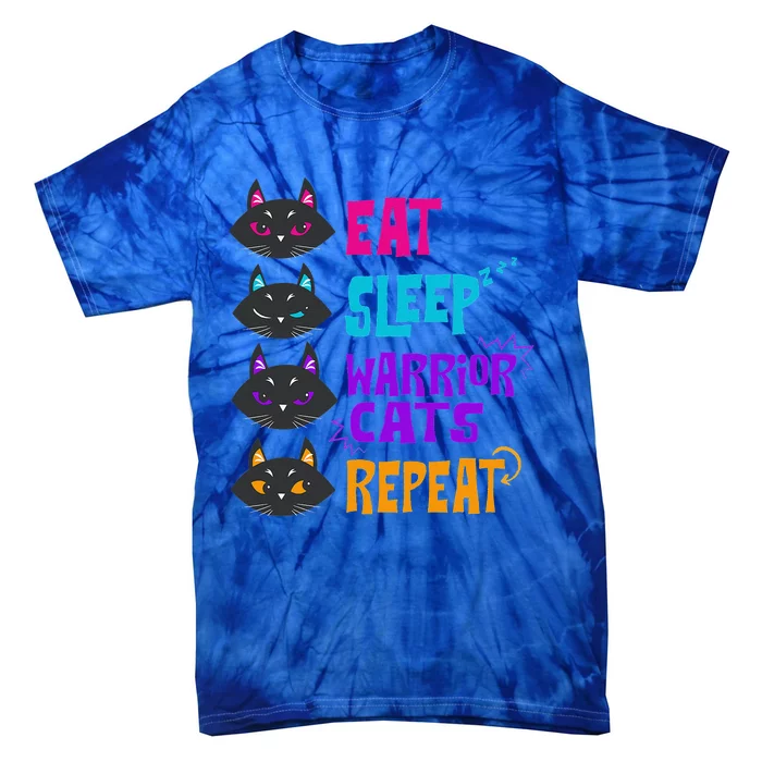 Funny Eat Sleep Cat Warrior Repeat Cat Warrior Love Tie-Dye T-Shirt