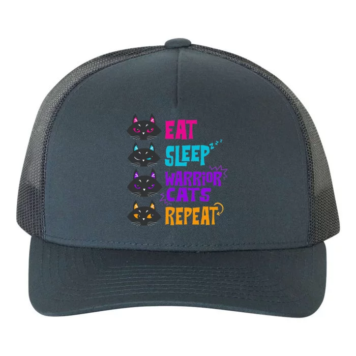 Funny Eat Sleep Cat Warrior Repeat Cat Warrior Love Yupoong Adult 5-Panel Trucker Hat