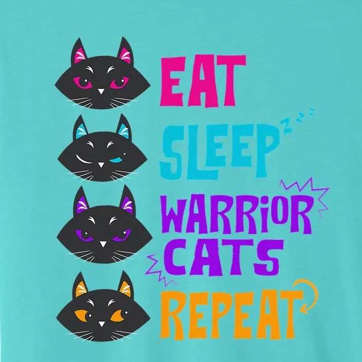 Funny Eat Sleep Cat Warrior Repeat Cat Warrior Love ChromaSoft Performance T-Shirt