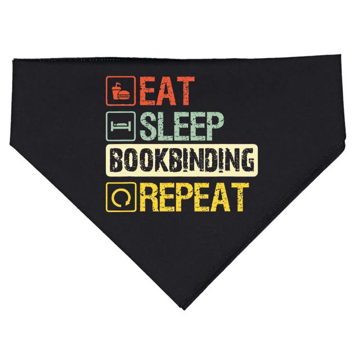 Funny Eat Sleep Bookbinding Repeat USA-Made Doggie Bandana