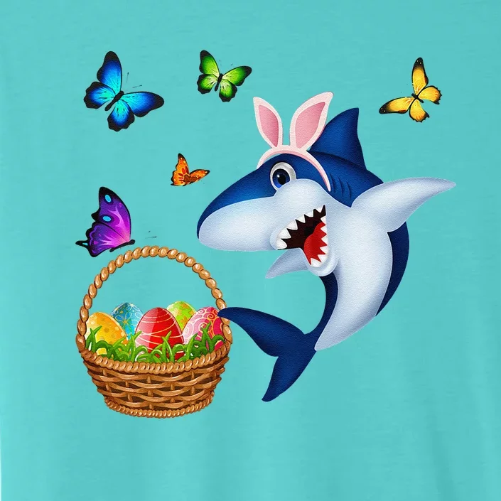 Funny Easter Shark Mommy Baby Daddy Easter Bunny ChromaSoft Performance T-Shirt