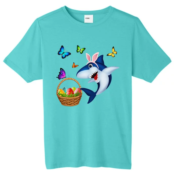 Funny Easter Shark Mommy Baby Daddy Easter Bunny ChromaSoft Performance T-Shirt