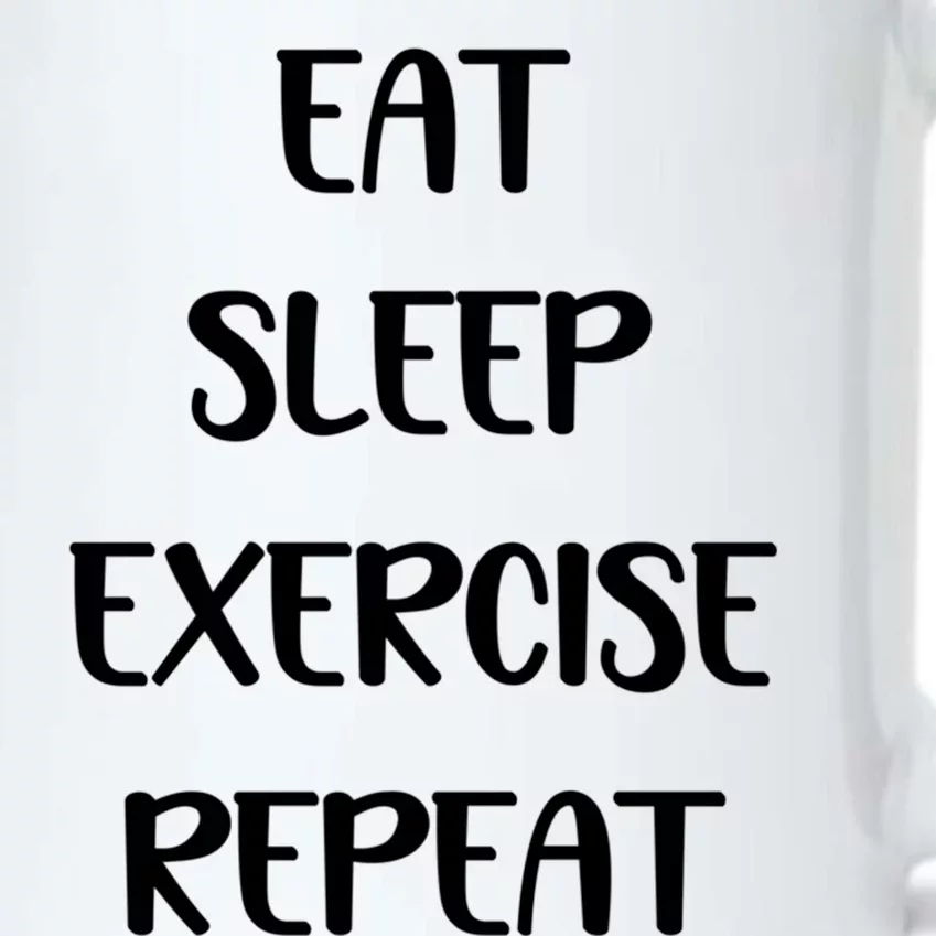 Funny Eat Sleep Exercise Repeat Gym Lover Workout Gift Black Color Changing Mug