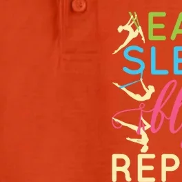 Funny Eat Sleep Fly Repeat Aerial Yoga Silks Gift Cute Gift Dry Zone Grid Performance Polo