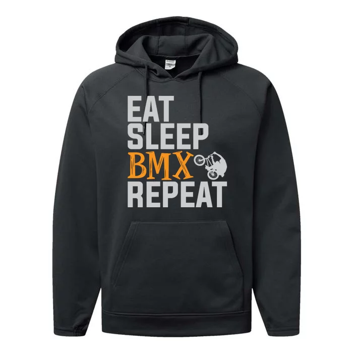 Funny Eat Sleep Bmx Repeat Gift Performance Fleece Hoodie