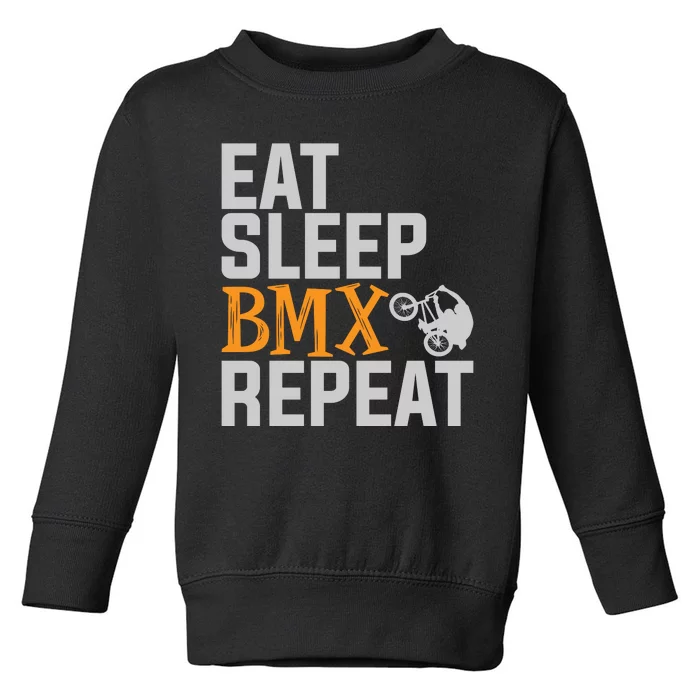 Funny Eat Sleep Bmx Repeat Gift Toddler Sweatshirt