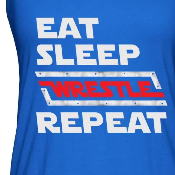 Funny Eat Sleep Wrestle Repeat Wrestling Gift Gift Ladies Essential Flowy Tank