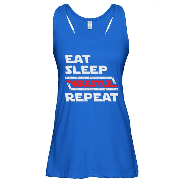 Funny Eat Sleep Wrestle Repeat Wrestling Gift Gift Ladies Essential Flowy Tank