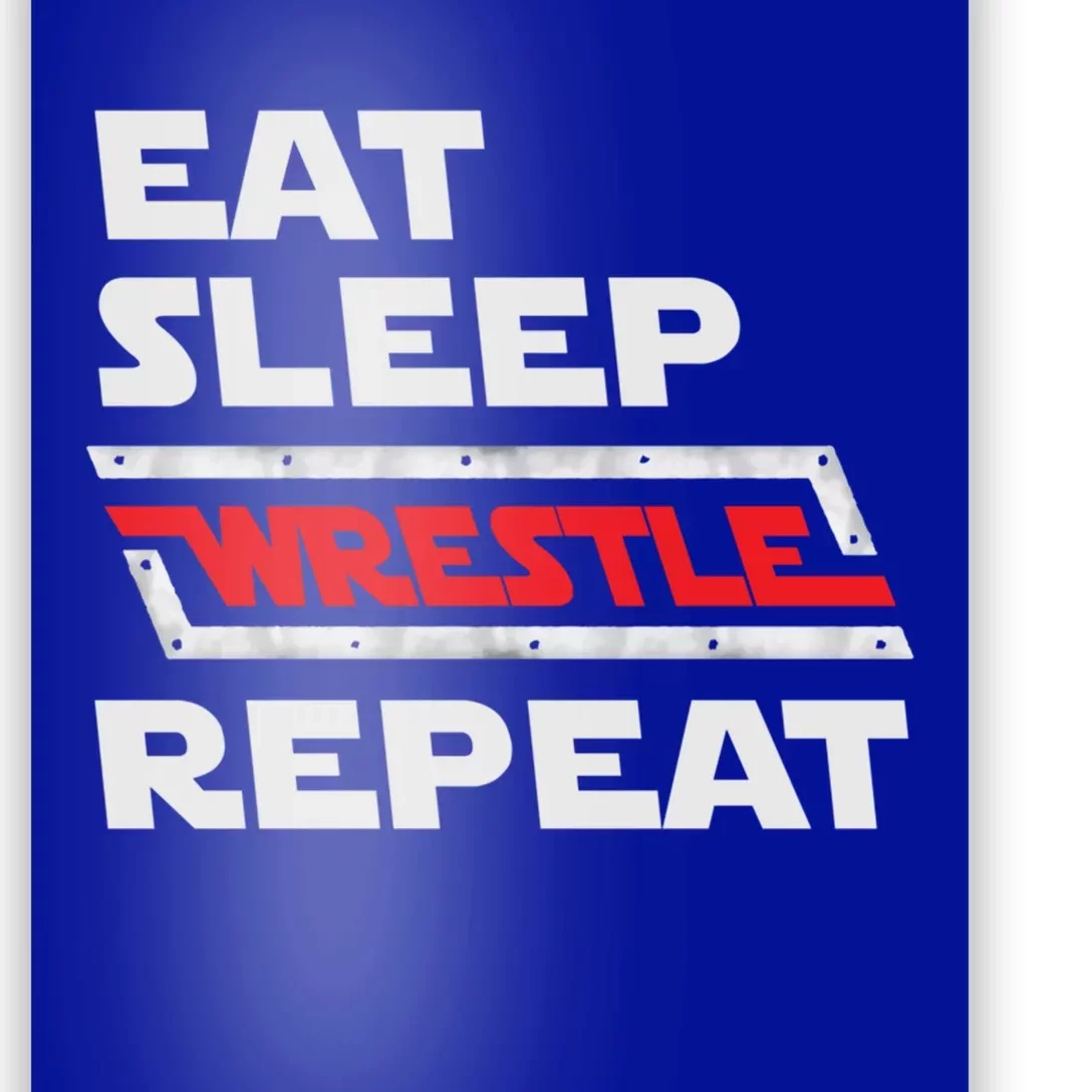 Funny Eat Sleep Wrestle Repeat Wrestling Gift Gift Poster