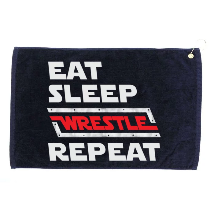 Funny Eat Sleep Wrestle Repeat Wrestling Gift Gift Grommeted Golf Towel