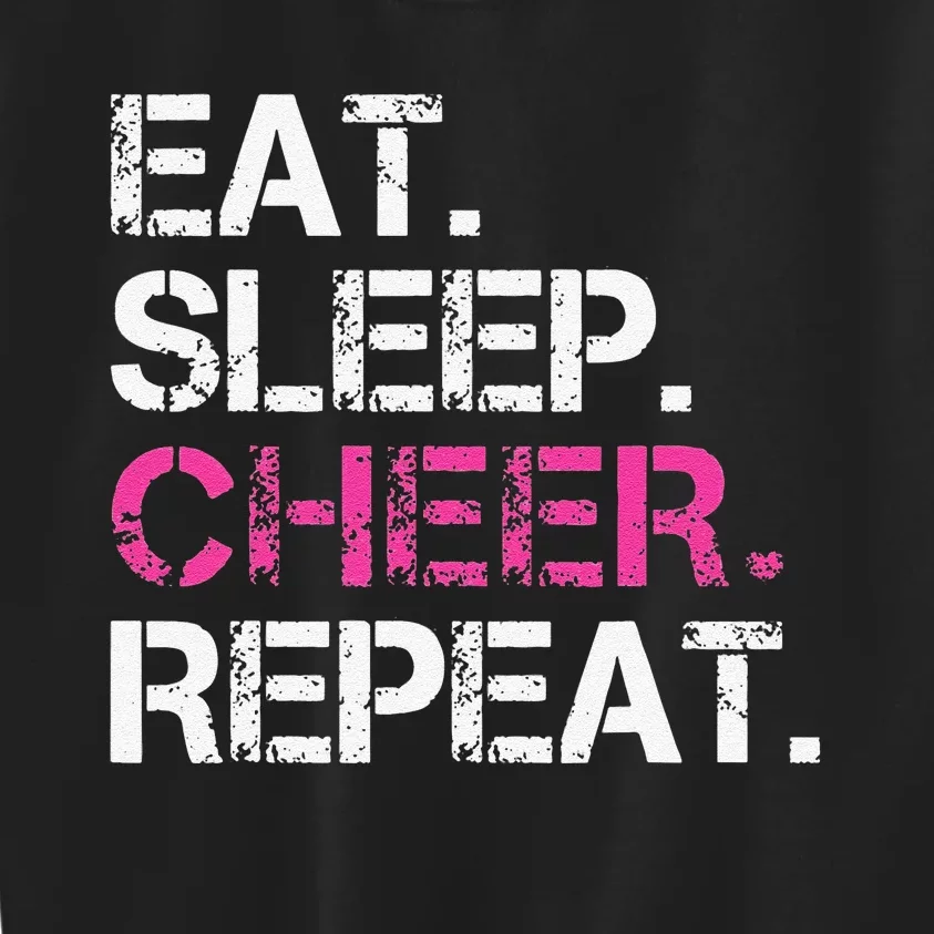 Funny Eat Sleep Cheer Repeat Cheerleading Cheerleader Gifts Kids Sweatshirt