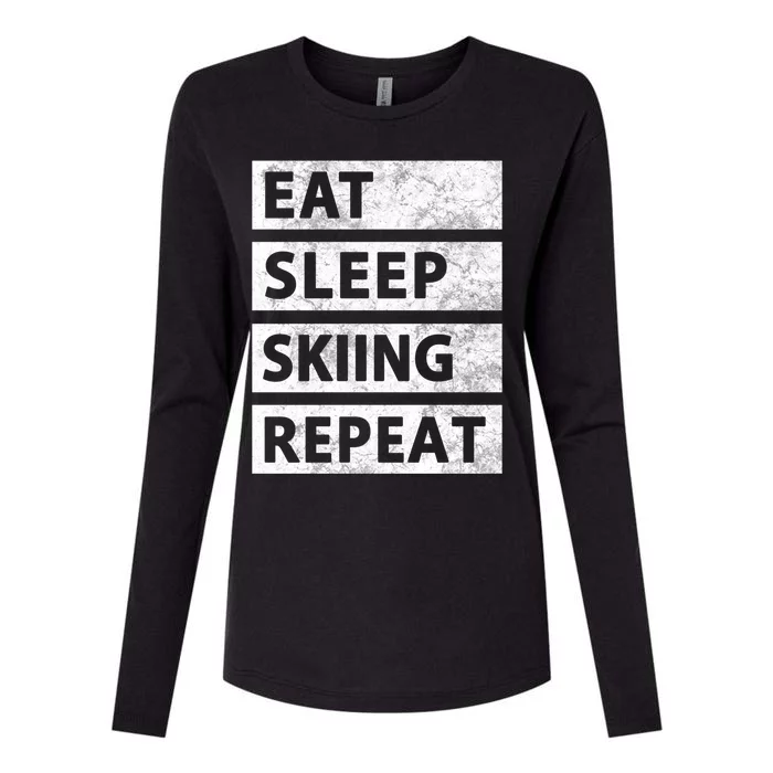 Funny Eat Sleep Skiing Love Skiing Gift Womens Cotton Relaxed Long Sleeve T-Shirt