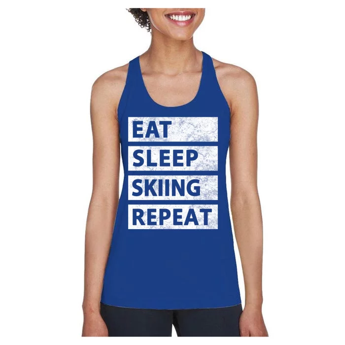 Funny Eat Sleep Skiing Love Skiing Gift Women's Racerback Tank