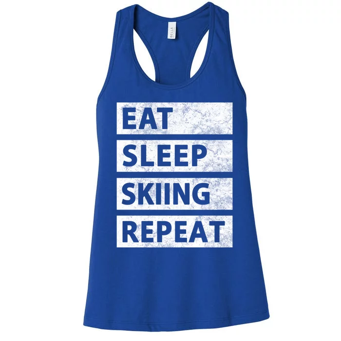 Funny Eat Sleep Skiing Love Skiing Gift Women's Racerback Tank