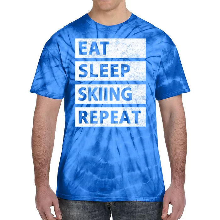 Funny Eat Sleep Skiing Love Skiing Gift Tie-Dye T-Shirt