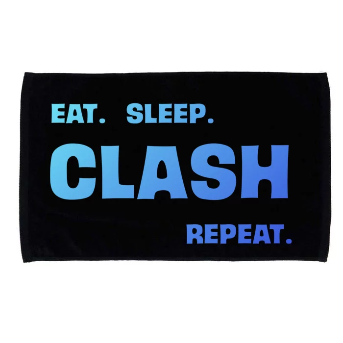 Funny Eat Sleep Clash Repeat Gaming Cool Gift Microfiber Hand Towel