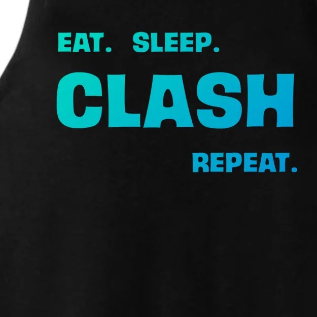 Funny Eat Sleep Clash Repeat Gaming Cool Gift Ladies Tri-Blend Wicking Tank