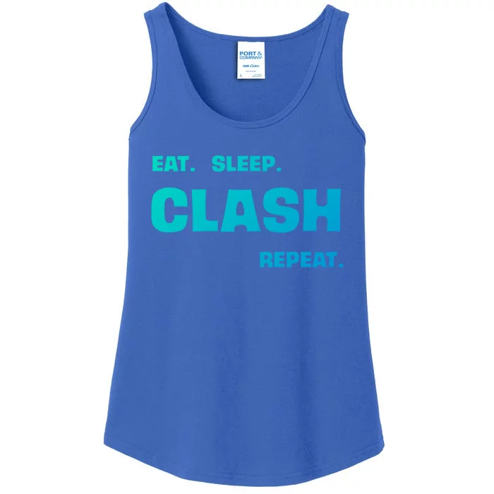 Funny Eat Sleep Clash Repeat Gaming Cool Gift Ladies Essential Tank