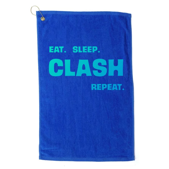 Funny Eat Sleep Clash Repeat Gaming Cool Gift Platinum Collection Golf Towel