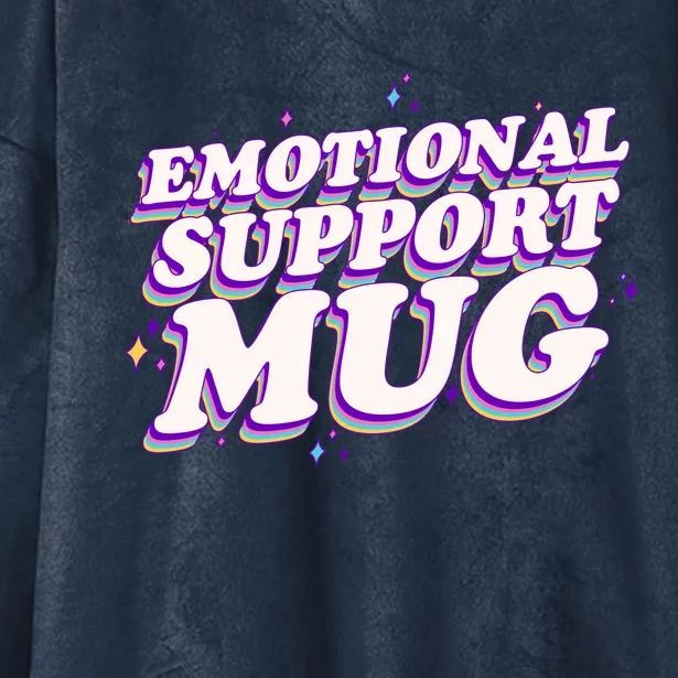 Funny Emotional Support Mug Purple version Hooded Wearable Blanket