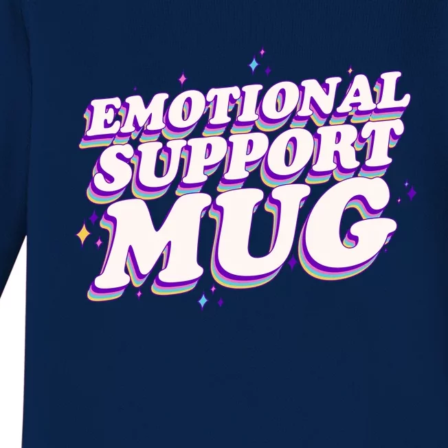 Funny Emotional Support Mug Purple version Baby Long Sleeve Bodysuit