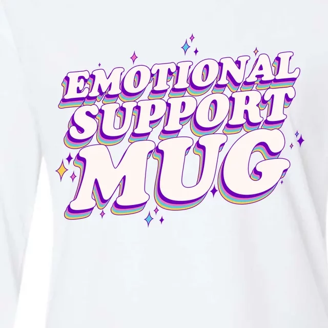 Funny Emotional Support Mug Purple version Womens Cotton Relaxed Long Sleeve T-Shirt