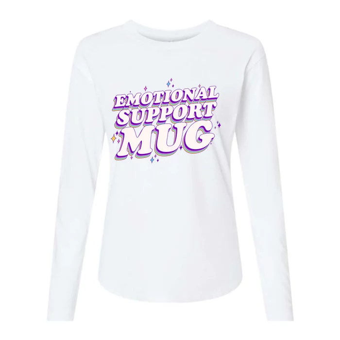 Funny Emotional Support Mug Purple version Womens Cotton Relaxed Long Sleeve T-Shirt