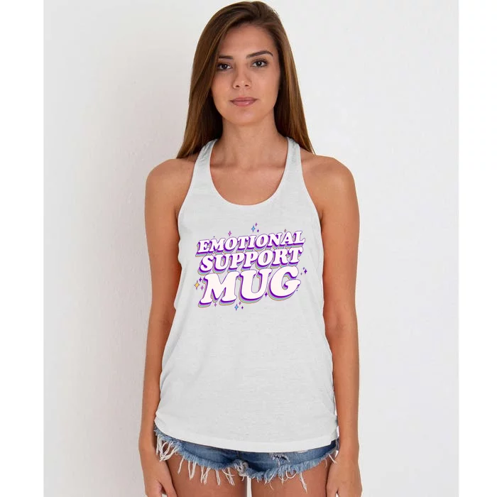 Funny Emotional Support Mug Purple version Women's Knotted Racerback Tank