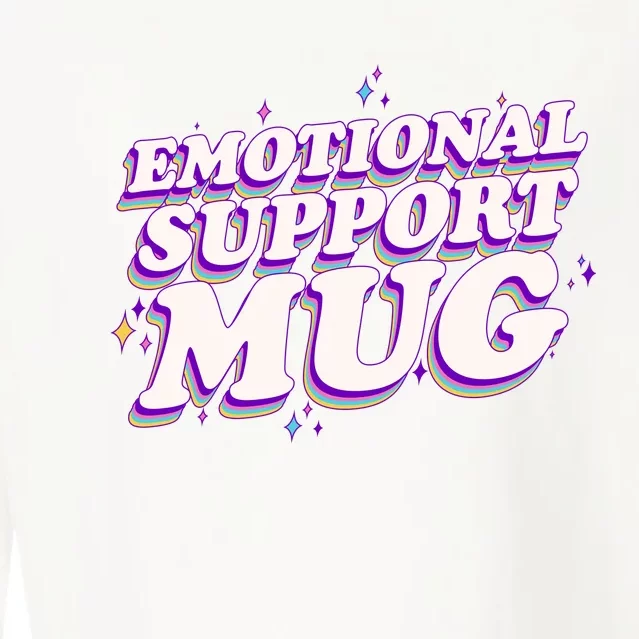 Funny Emotional Support Mug Purple version Cropped Pullover Crew