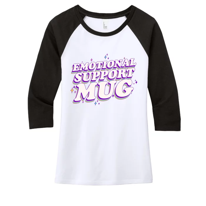 Funny Emotional Support Mug Purple version Women's Tri-Blend 3/4-Sleeve Raglan Shirt