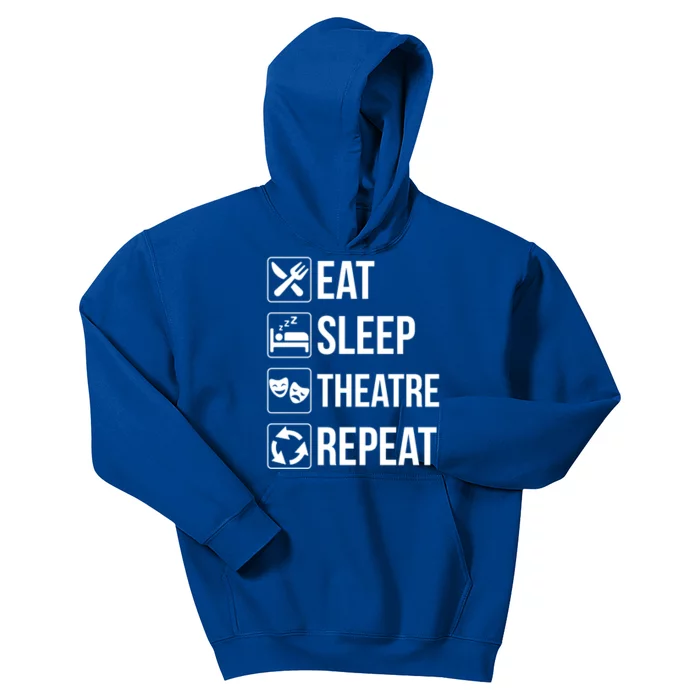 Funny Eat Sleep Theatre Repeat Gift Kids Hoodie