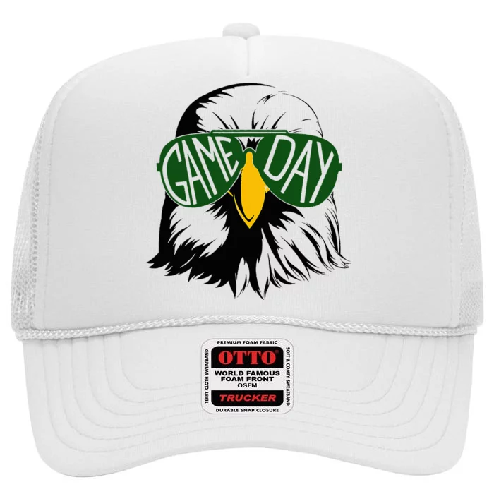 Face Eagles School Mascot Sports Team Football High Crown Mesh Trucker Hat