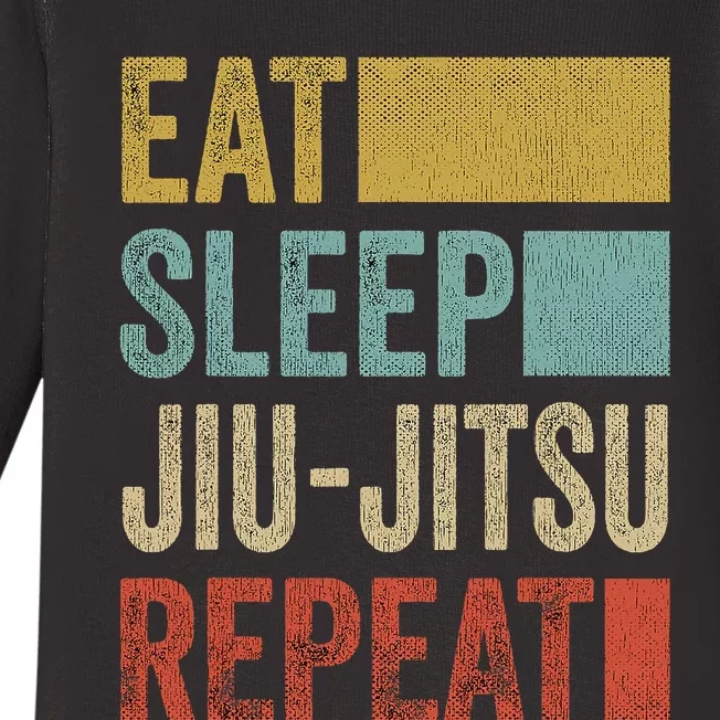 Funny Eat Sleep Jiu-Jitsu Repeat Gift Baby Long Sleeve Bodysuit