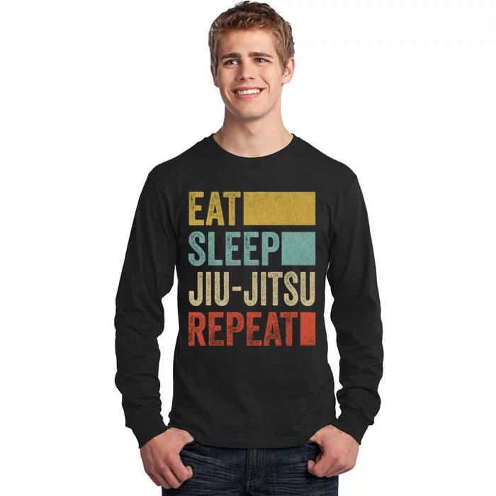 Funny Eat Sleep Jiu-Jitsu Repeat Gift Tall Long Sleeve T-Shirt