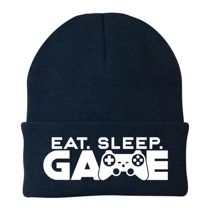 Funny Eat Sleep Game Repeat Controller Retro Console Gamer Cool Gift Knit Cap Winter Beanie