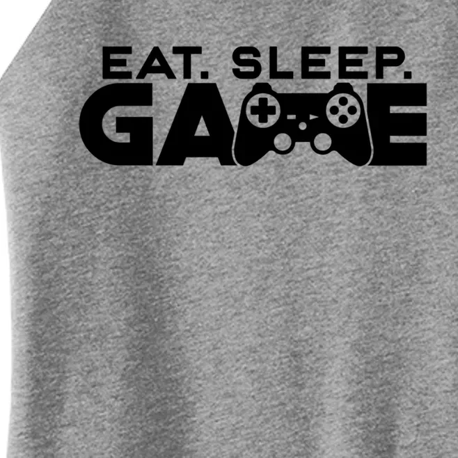 Funny Eat Sleep Game Repeat Controller Retro Console Gamer Cool Gift Women’s Perfect Tri Rocker Tank