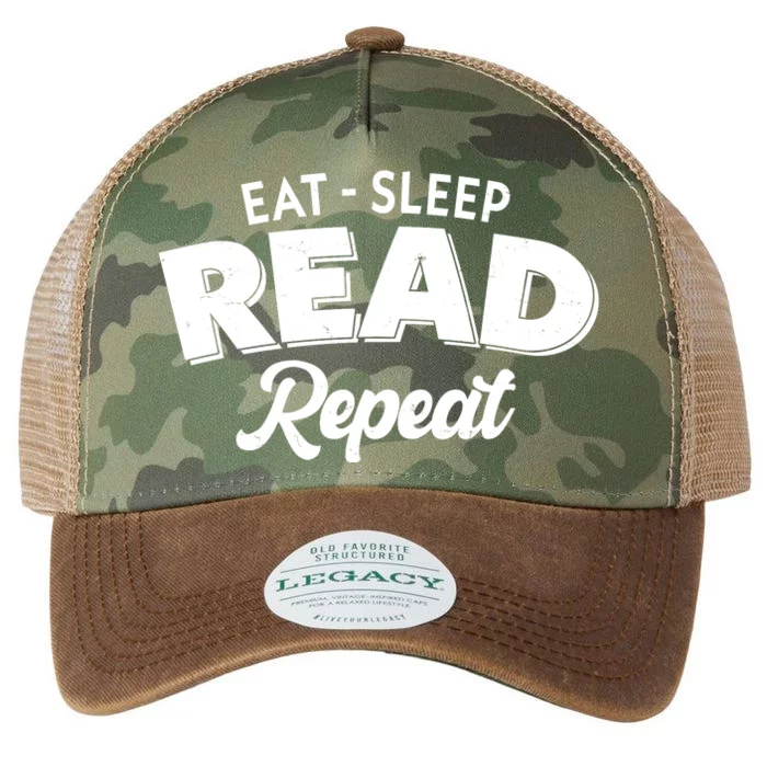 Funny Eat Sleep Read Repeat Book Lover Legacy Tie Dye Trucker Hat