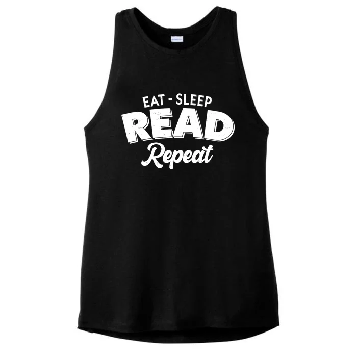 Funny Eat Sleep Read Repeat Book Lover Ladies Tri-Blend Wicking Tank