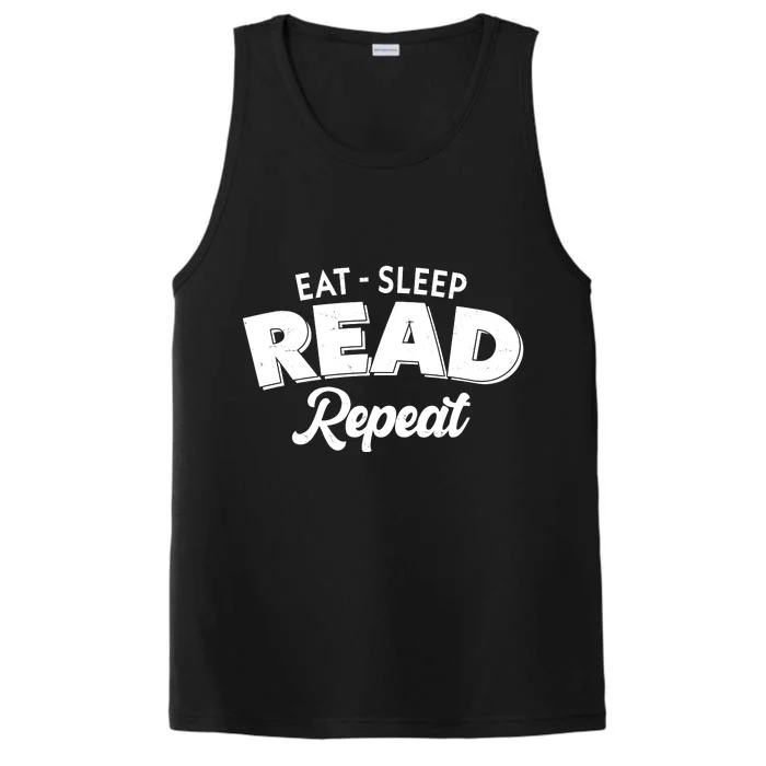 Funny Eat Sleep Read Repeat Book Lover Performance Tank