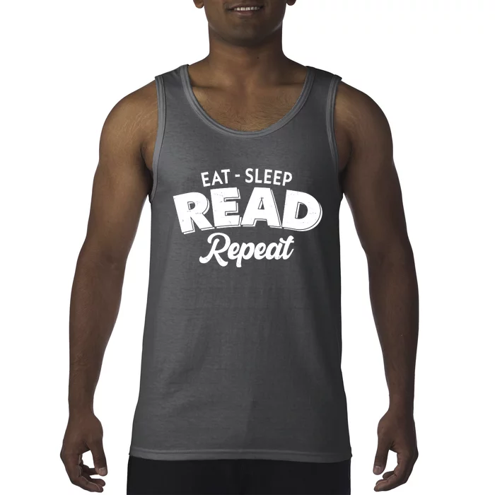 Funny Eat Sleep Read Repeat Book Lover Tank Top