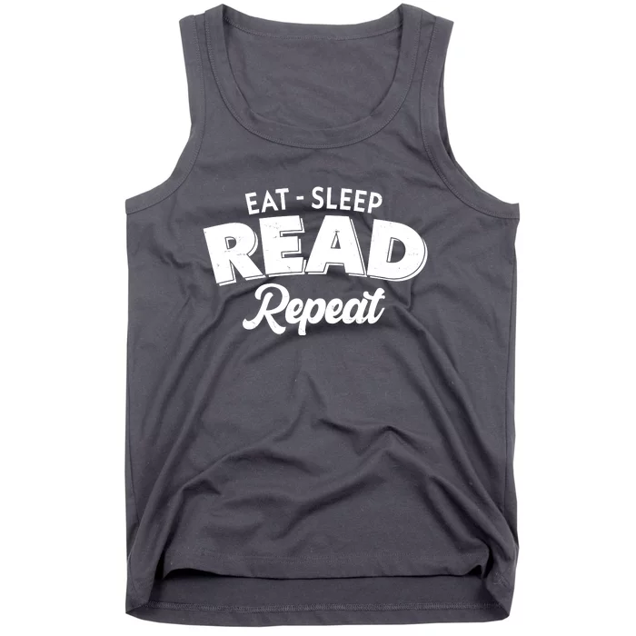 Funny Eat Sleep Read Repeat Book Lover Tank Top