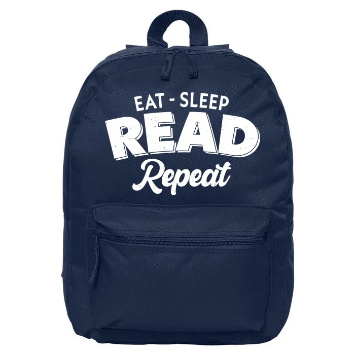 Funny Eat Sleep Read Repeat Book Lover 16 in Basic Backpack