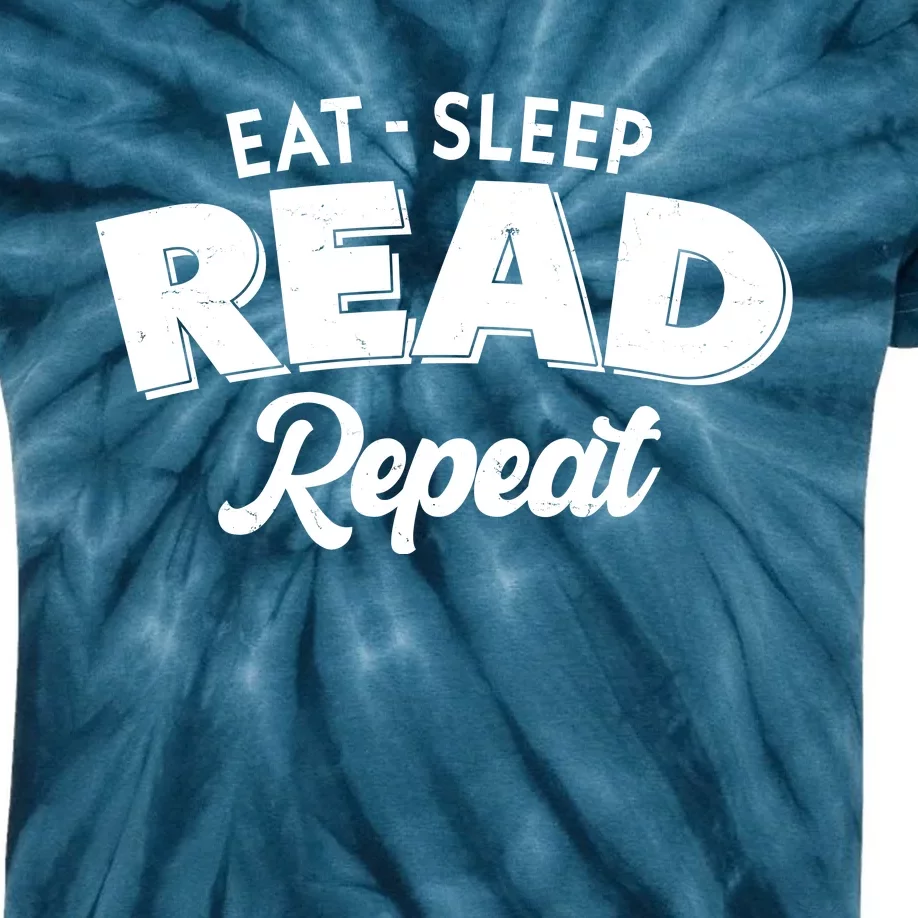 Funny Eat Sleep Read Repeat Book Lover Kids Tie-Dye T-Shirt