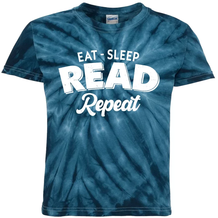 Funny Eat Sleep Read Repeat Book Lover Kids Tie-Dye T-Shirt