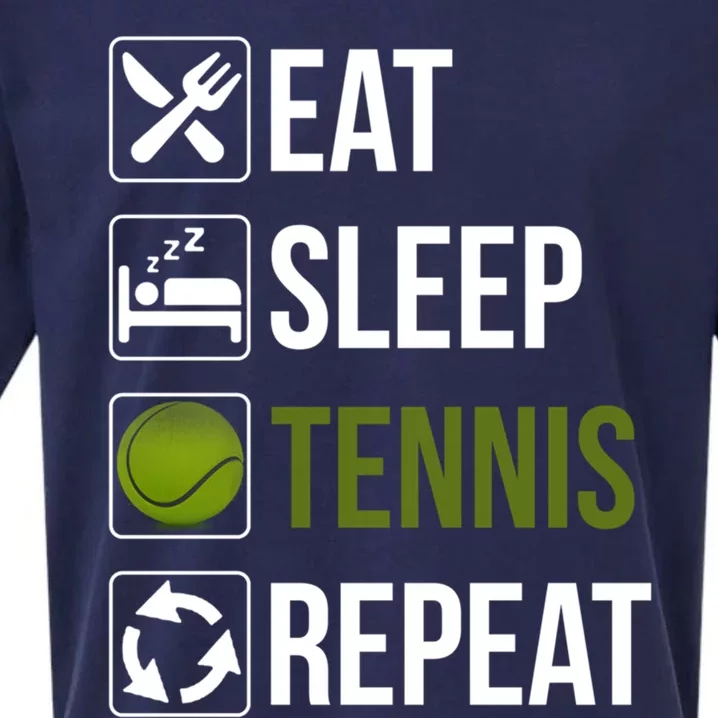 Funny Eat Sleep Tennis Repeat Gift Sueded Cloud Jersey T-Shirt