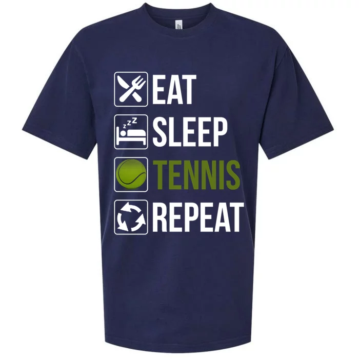 Funny Eat Sleep Tennis Repeat Gift Sueded Cloud Jersey T-Shirt