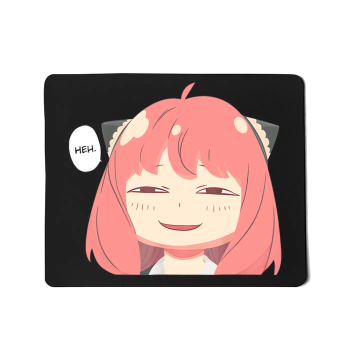 Funny Emotion Smile Heh. A Cute Girl For Family Holidays Mousepad