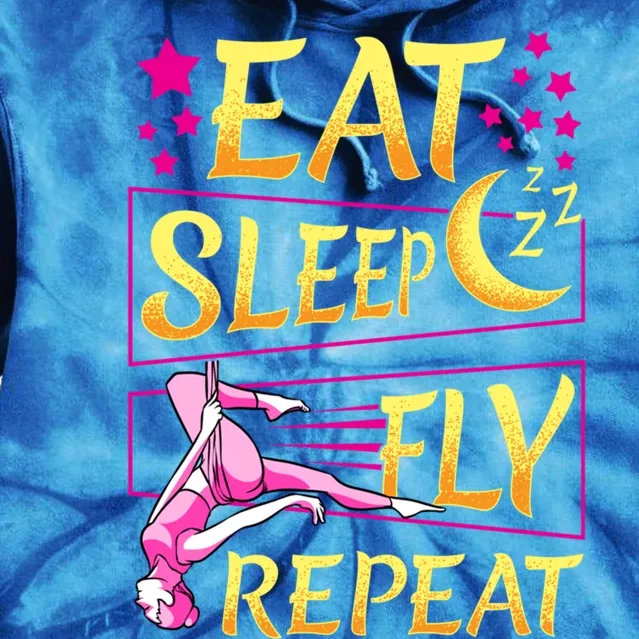 Funny Eat Sleep Fly Repeat Aerial Yoga Silks Cute Gift Tie Dye Hoodie