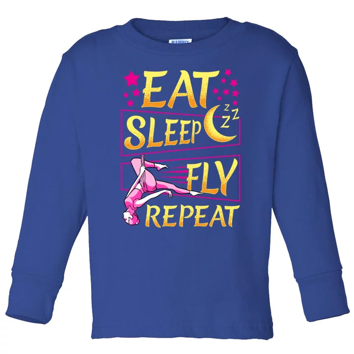 Funny Eat Sleep Fly Repeat Aerial Yoga Silks Cute Gift Toddler Long Sleeve Shirt